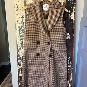 Sam Edelman Brown Houndstooth NWT sleeveless dress. Size 0. NWT.